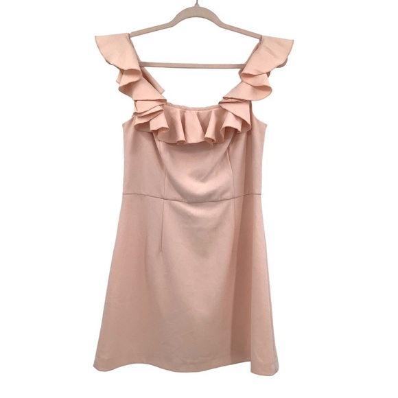 NWT French Connection Whisper Light Ruffle Dress Size 10 Off The Shoulder - Picture 1 of 12